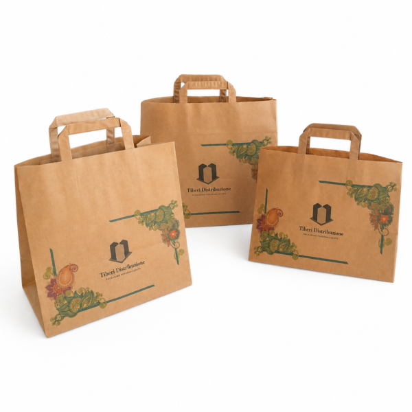 Shoppers con manico piatto avana