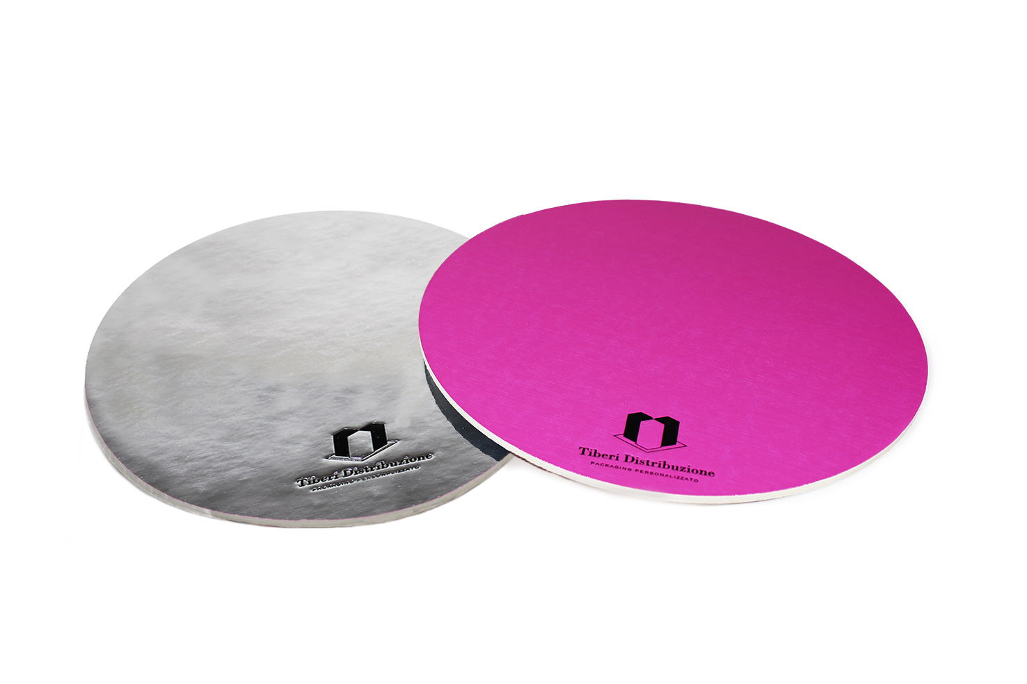 Disco sotto torta fucsia-silver