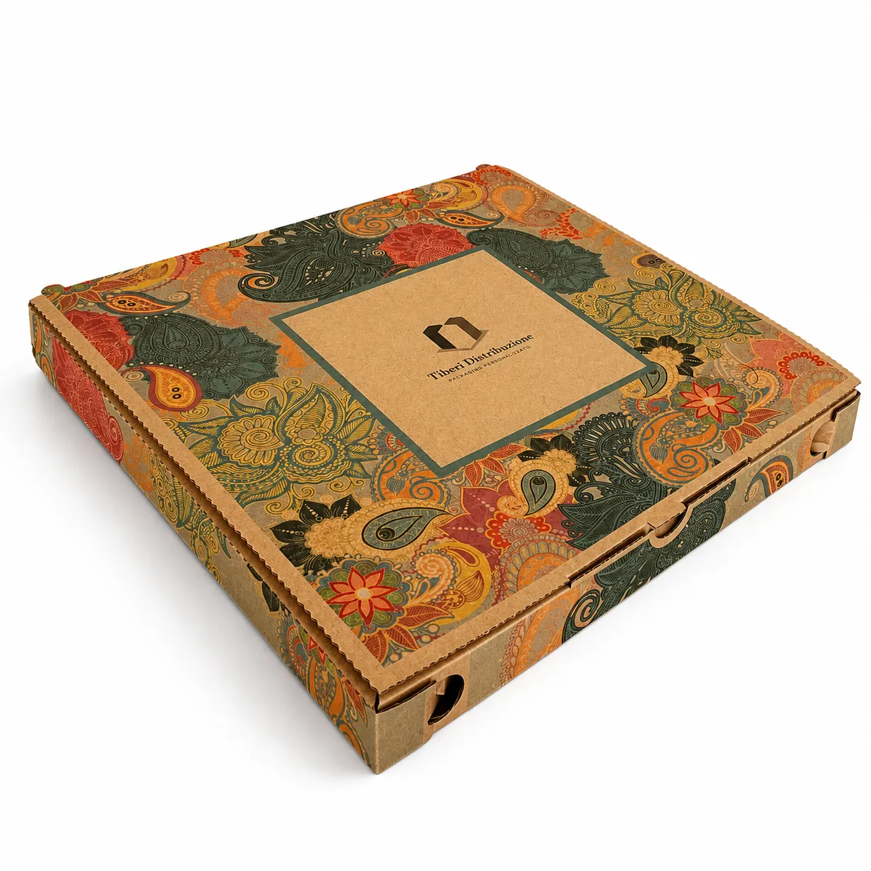 Packaging personalizzato scatola pizza avana