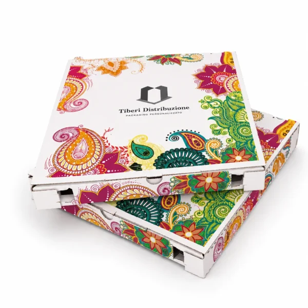Packaging personalizzato scatola pizza bianca